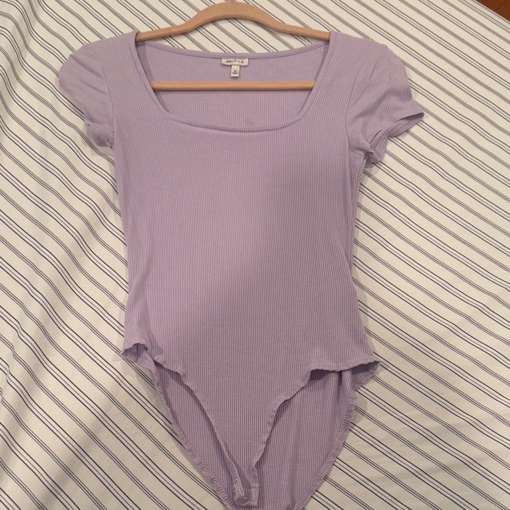 Lilac Ribbed Bodysuit (Size: Small)